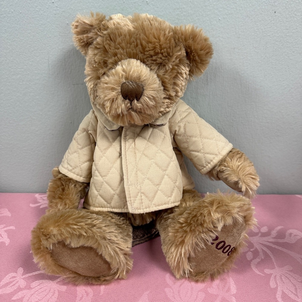 Burberry Fragrances 2008 Collectible Teddy Bear Quilted Jacket Nova Check 13"